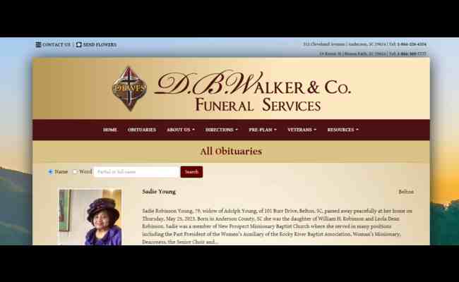 D.B. Walker Funeral Home Anderson, SC Obituaries 2023 Best Info