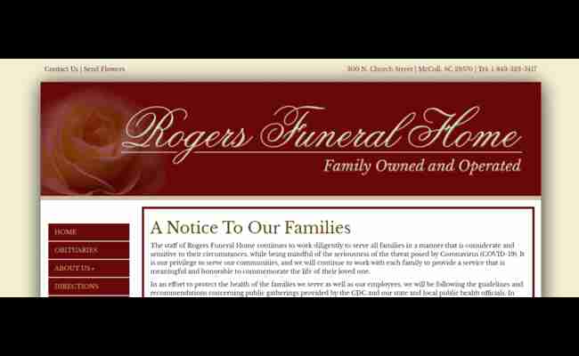 Rogers Funeral Home Mccoll Sc 2023 Best Info